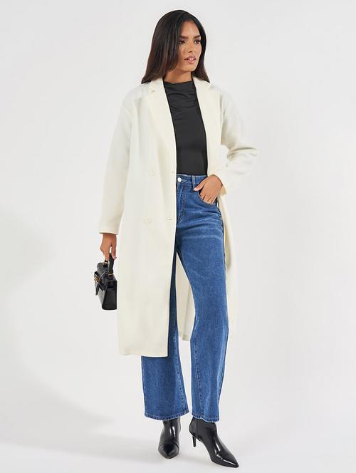 women off-white solid overcoat  - 21571499 - Very Small Image - 1