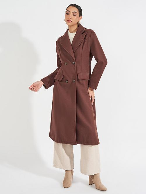 women full sleeve solid overcoat  - 21571514 - Very Small Image - 1