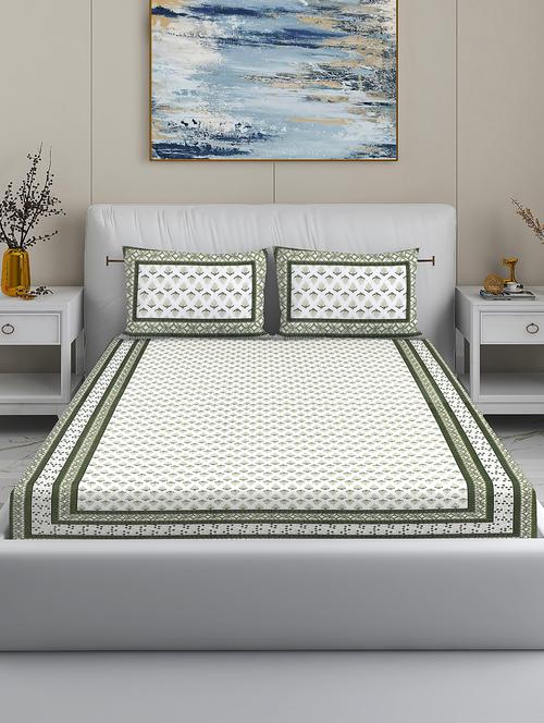 modefe 144 tc cotton 1 king bedsheet with 2 pillow covers - 21571534 - Very Small Image - 1