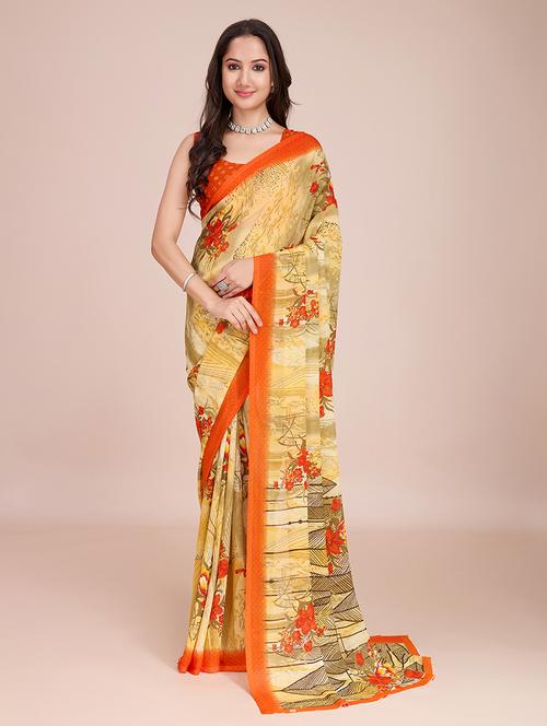 women floral printed saree  - 21571693 - Very Small Image - 1