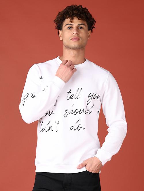 men long sleeves front print sweatshirt - 21572155 - Very Small Image - 1