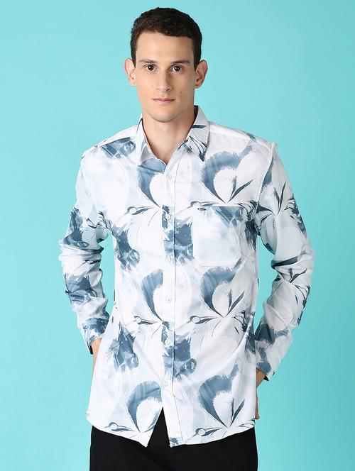 men long sleeves printed casual shirt - 21572220 - Very Small Image - 1