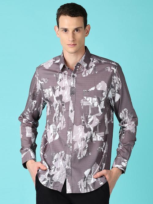 men long sleeves printed casual shirt - 21572221 - Very Small Image - 1