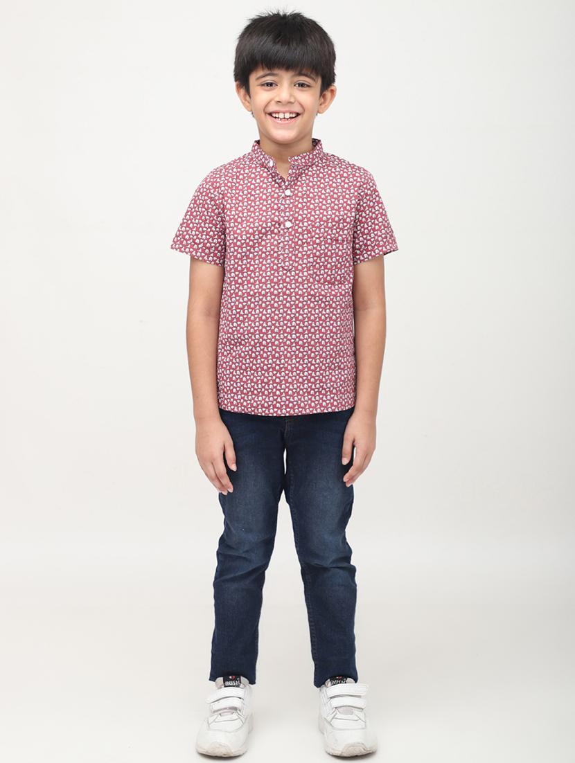 boys printed short sleeve kurta - 21572560 - Zoom Image - 4