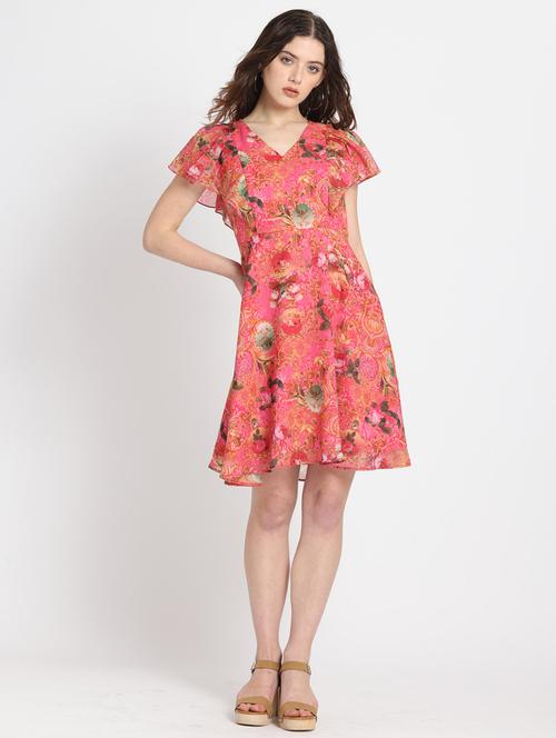 women floral print a-line dress - 21572901 - Very Small Image - 1