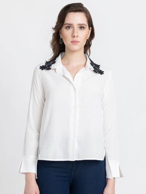 women white solid high-low shirt - 21572948 - Very Small Image - 1