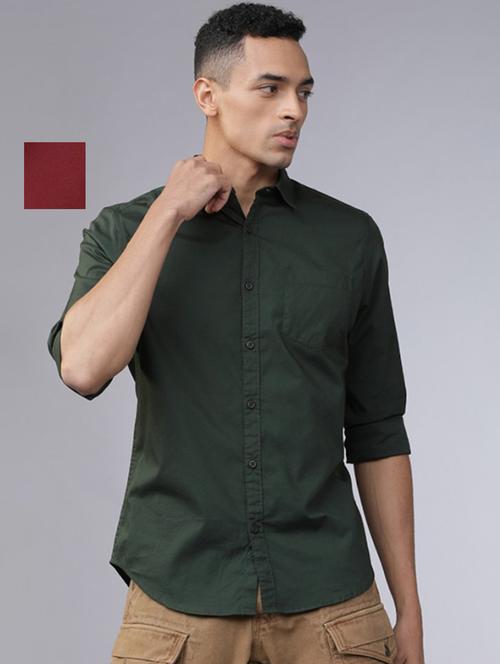 men pack of 2 solid casual shirts - 21573050 - Very Small Image - 1