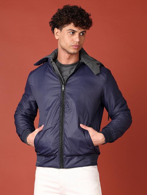 men solid long sleeve bomber jacket - 21573077 - Very Small Image - 1