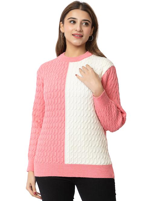 women color block long sleeves pullover - 21574036 - Very Small Image - 1