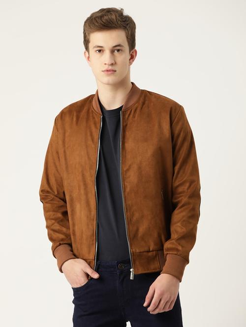 men solid suede leather biker jacket - 21574092 - Very Small Image - 1