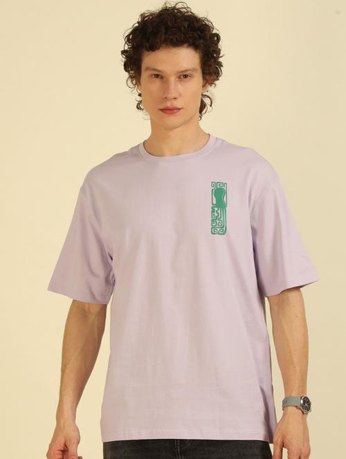 men front & back printed round neck oversized t-shirt - 21574205 - Very Small Image - 1