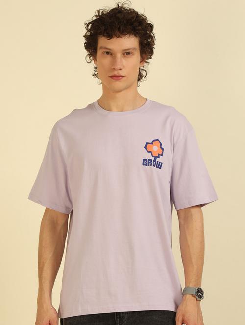 men front & back printed round neck oversized t-shirt - 21574209 - Very Small Image - 1