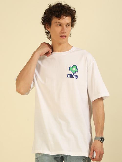 men front & back printed round neck oversized t-shirt - 21574210 - Very Small Image - 1