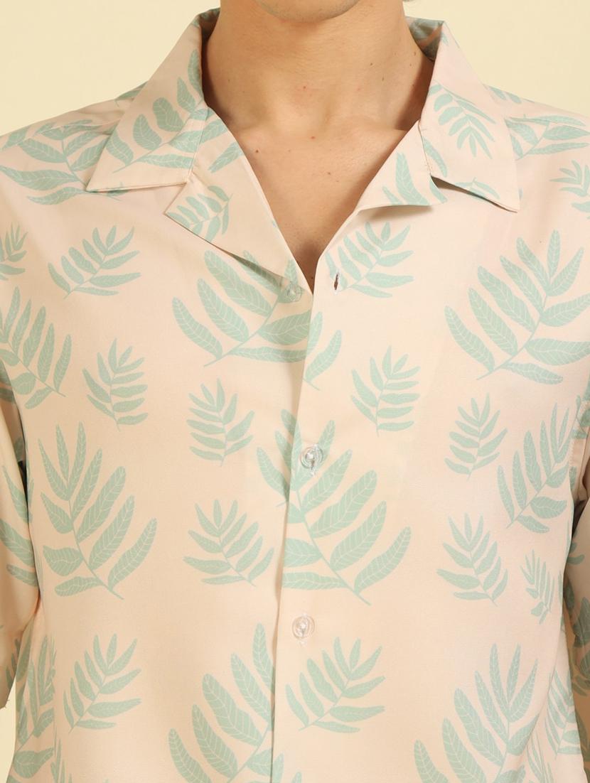men floral printed cuban collar oversized casual shirt - 21574232 - Standard Image - 5