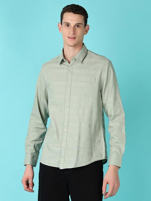 men solid collared long sleeves casual shirt - 21575579 - Very Small Image - 1