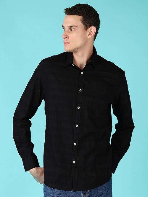 men solid collared long sleeves casual shirt - 21575581 - Very Small Image - 1