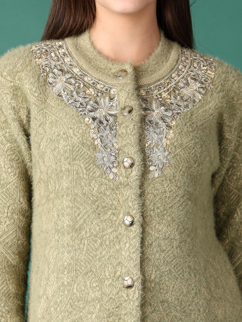 women self design long sleeve cardigan - 21575599 - Zoom Image - 5