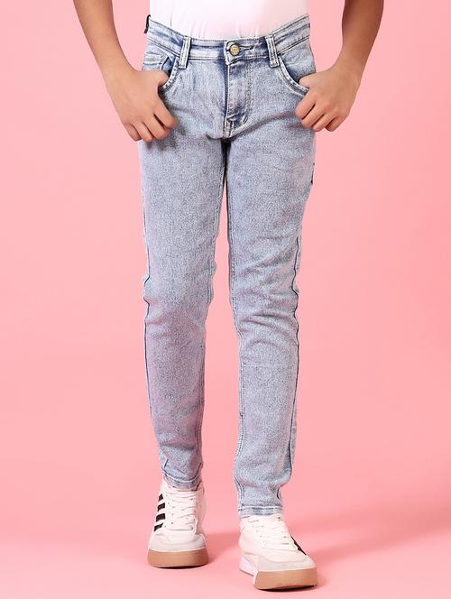 boys mid rise washed jeans - 21575636 - Very Small Image - 1