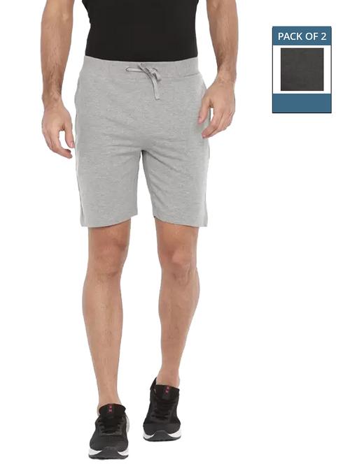 men pack of 2 solid regular fit shorts - 21576023 - Very Small Image - 1