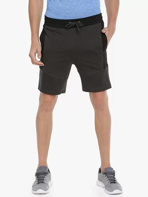 men charcoal mid rise regular fit shorts - 21576029 - Very Small Image - 1