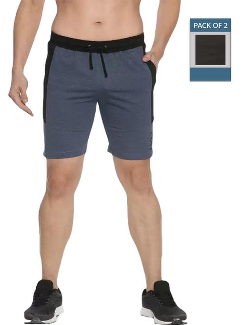 men pack of 2 solid regular fit shorts - 21576031 - Very Small Image - 1