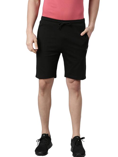 men black mid rise regular fit shorts - 21576040 - Very Small Image - 1