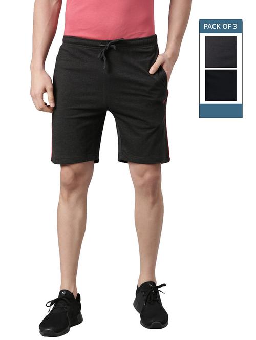 men pack of 3 solid regular fit shorts - 21576044 - Very Small Image - 1