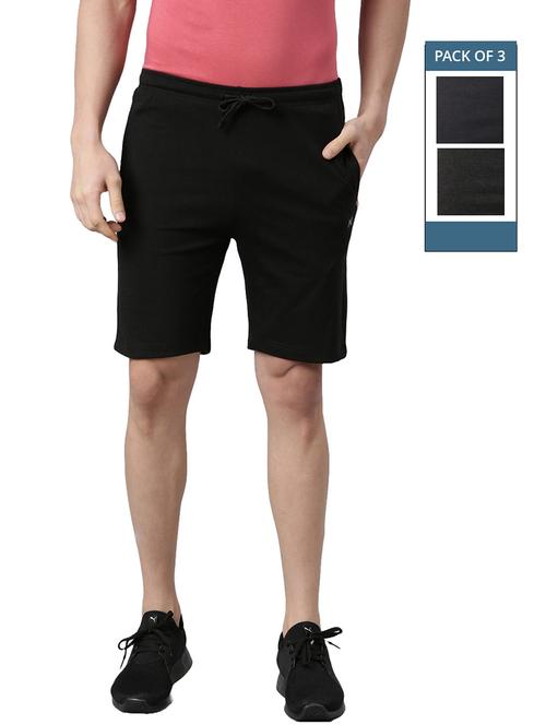 men pack of 3 solid regular fit shorts - 21576046 - Very Small Image - 1