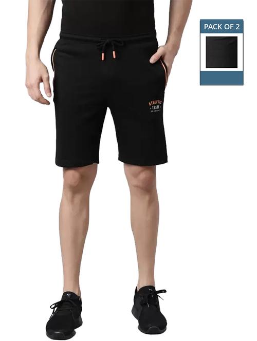 men pack of 2 solid regular fit shorts - 21576053 - Very Small Image - 1