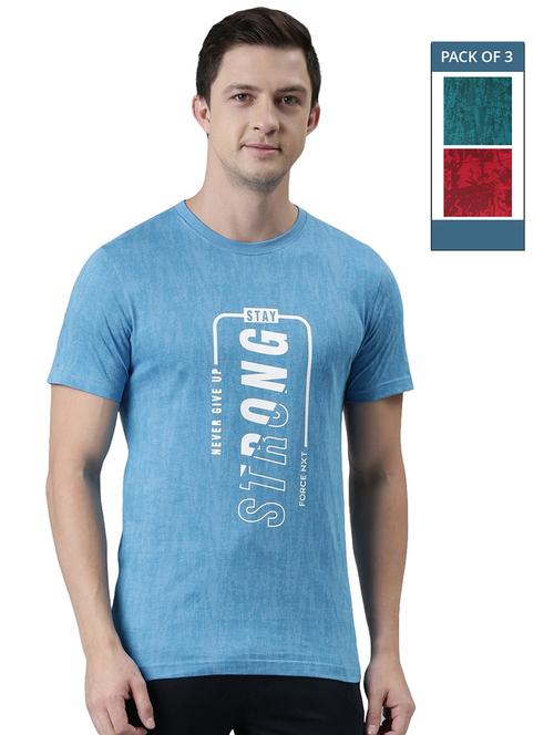 men pack of 3 round neck typographic short sleeves t-shirt - 21576185 - Very Small Image - 1
