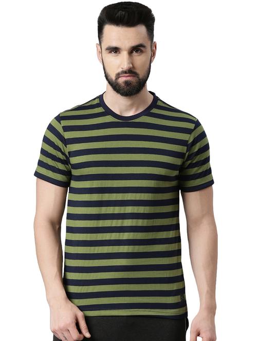 men round neck striped short sleeves t-shirt - 21576187 - Very Small Image - 1
