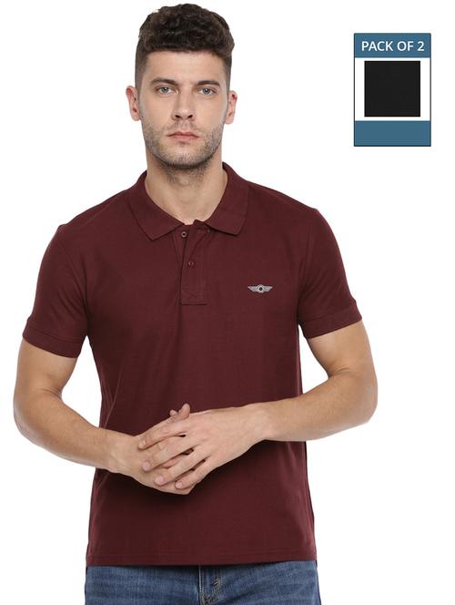 men solid pack of 2 short sleeve t-shirt - 21576247 - Very Small Image - 1