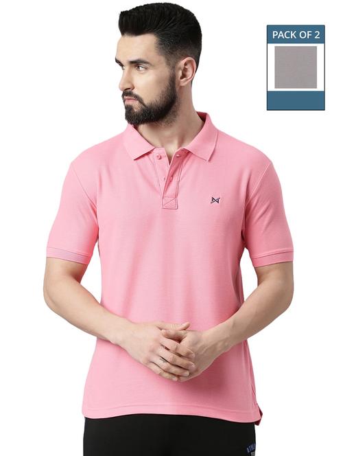 men solid pack of 2 short sleeve t-shirt - 21576256 - Very Small Image - 1