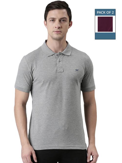men solid pack of 2 short sleeve t-shirt - 21576259 - Very Small Image - 1