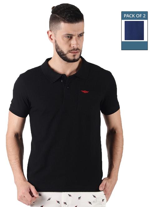 men solid pack of 2 short sleeve t-shirt - 21576302 - Very Small Image - 1
