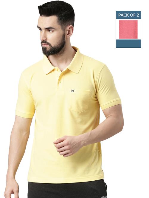 men solid pack of 2 short sleeve t-shirt - 21576309 - Very Small Image - 1