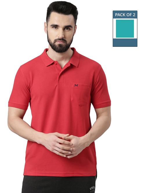 men solid pack of 2 short sleeve t-shirt - 21576310 - Very Small Image - 1