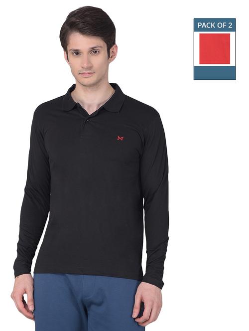 men solid pack of 2 long sleeve t-shirts - 21576346 - Very Small Image - 1