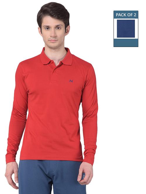 men solid pack of 2 long sleeve t-shirts - 21576347 - Very Small Image - 1