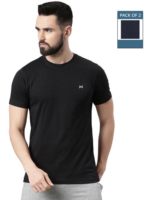 men solid pack of 2 short sleeve t-shirt - 21576366 - Very Small Image - 1