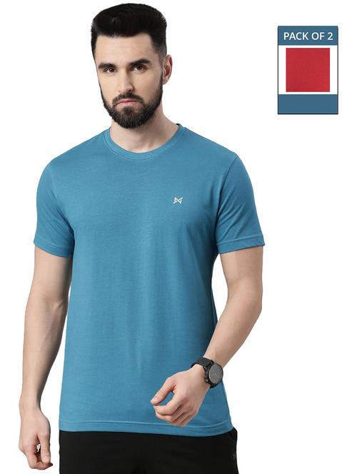 men solid pack of 2 short sleeve t-shirt - 21576374 - Very Small Image - 1