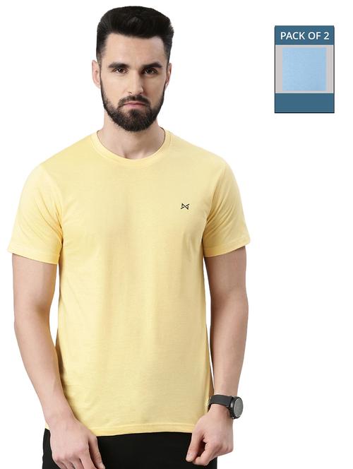 men solid pack of 2 short sleeve t-shirt - 21576375 - Very Small Image - 1