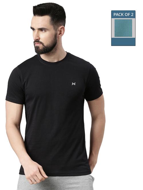 men solid pack of 2 short sleeve t-shirt - 21576378 - Very Small Image - 1