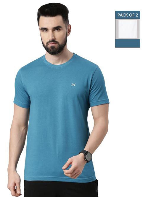 men solid pack of 2 short sleeve t-shirt - 21576380 - Very Small Image - 1