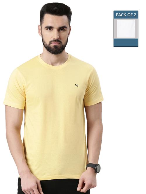 men solid pack of 2 short sleeve t-shirt - 21576381 - Very Small Image - 1