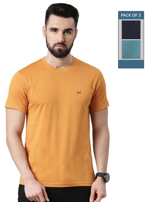 men solid pack of 3 short sleeve t-shirt - 21576384 - Very Small Image - 1