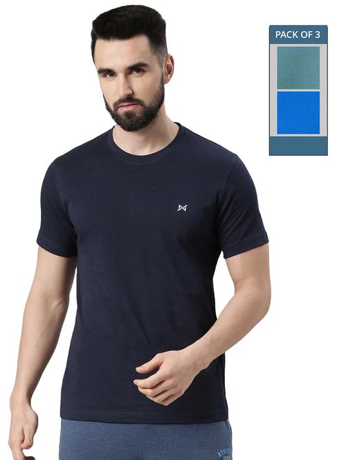 men solid pack of 3 short sleeve t-shirt - 21576385 - Very Small Image - 1