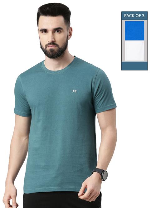 men solid pack of 3 short sleeve t-shirt - 21576386 - Very Small Image - 1