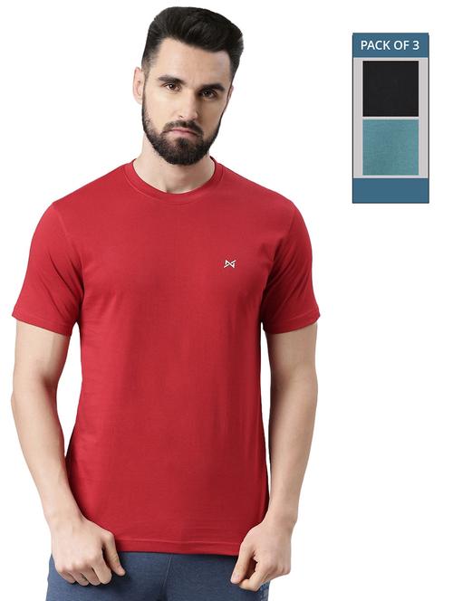 men solid pack of 3 short sleeve t-shirt - 21576389 - Very Small Image - 1
