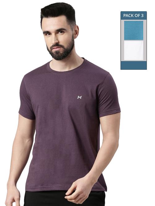 men solid pack of 3 short sleeve t-shirt - 21576391 - Very Small Image - 1